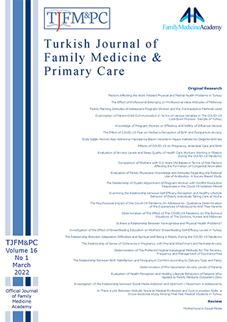 Turkish Journal Of Family Medicine and Primary Care